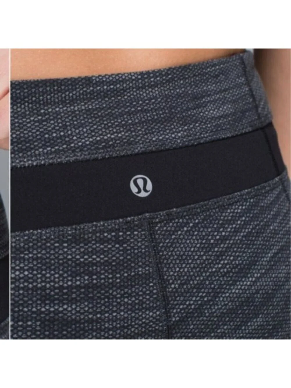 Lululemon Skinny Groove Pant Diamond Jacquard Space Dye Black Deep Coal / Black